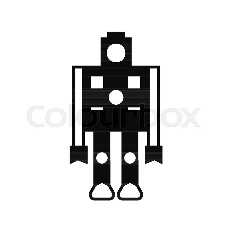 800x800 Robot Icon. Silhouette Illustration Of Robot Cyborg Vector Icon