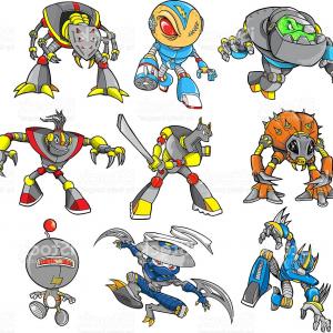 300x300 Stock Illustration Robot Cyborg Dragon Vector Illustration