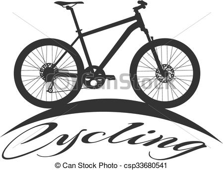450x345 Cycling. Vector Illustration. . Black Logo. Vector Illustration