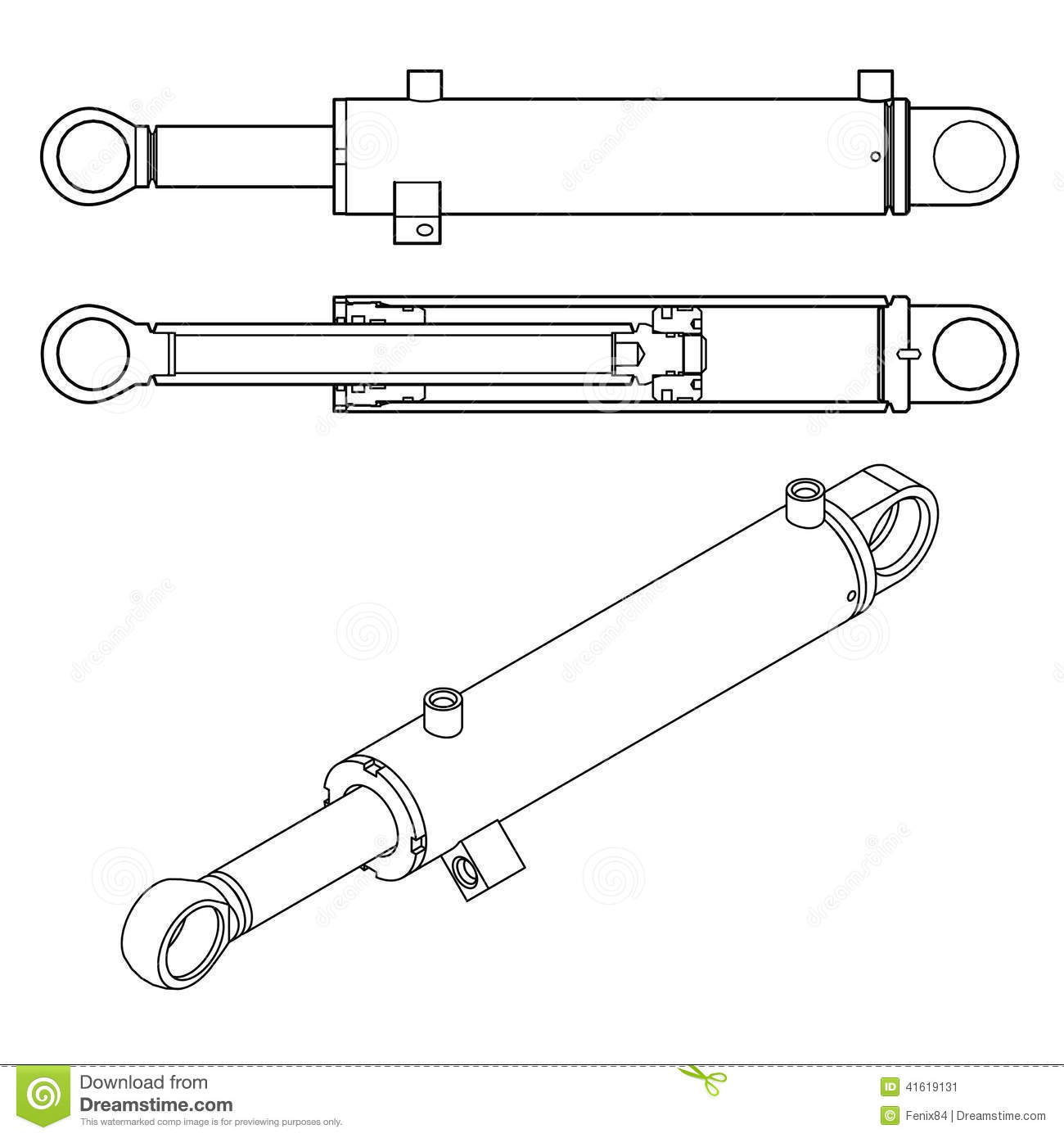 1300x1390 Hydraulic Cylinder Clipart