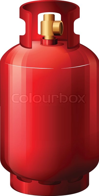 405x800 Illustration Of A Red Gas Cylinder On A White Background Stock