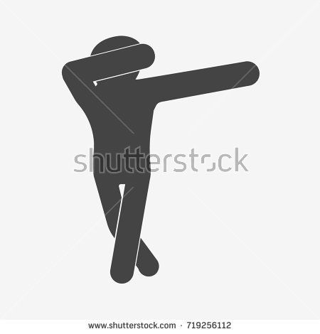 450x470 Dab Silhouette. Celebration Pose. Flat Vector Stock Illustration