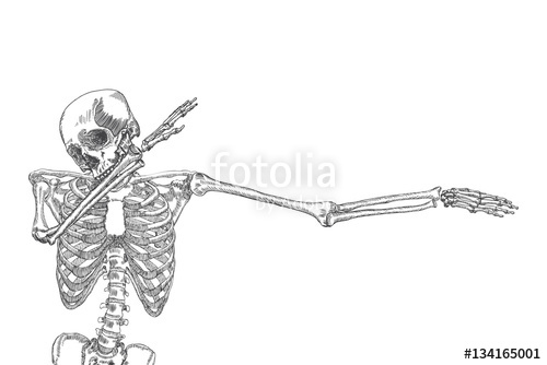 500x334 Human Skeleton Making Dab, Perform Dabbing Dance Move Gesture