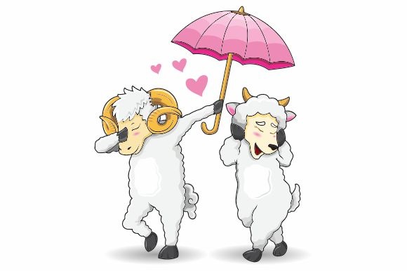 580x386 Romantic Goat Of Dab Style Vector Graphic By Rafin Septian