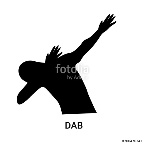 500x500 Dab Icon On White Background, In Black, Vector Icon Illustration