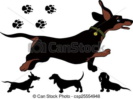 450x335 Dachshund Clipart Vector ~ Frames ~ Illustrations ~ Hd Images