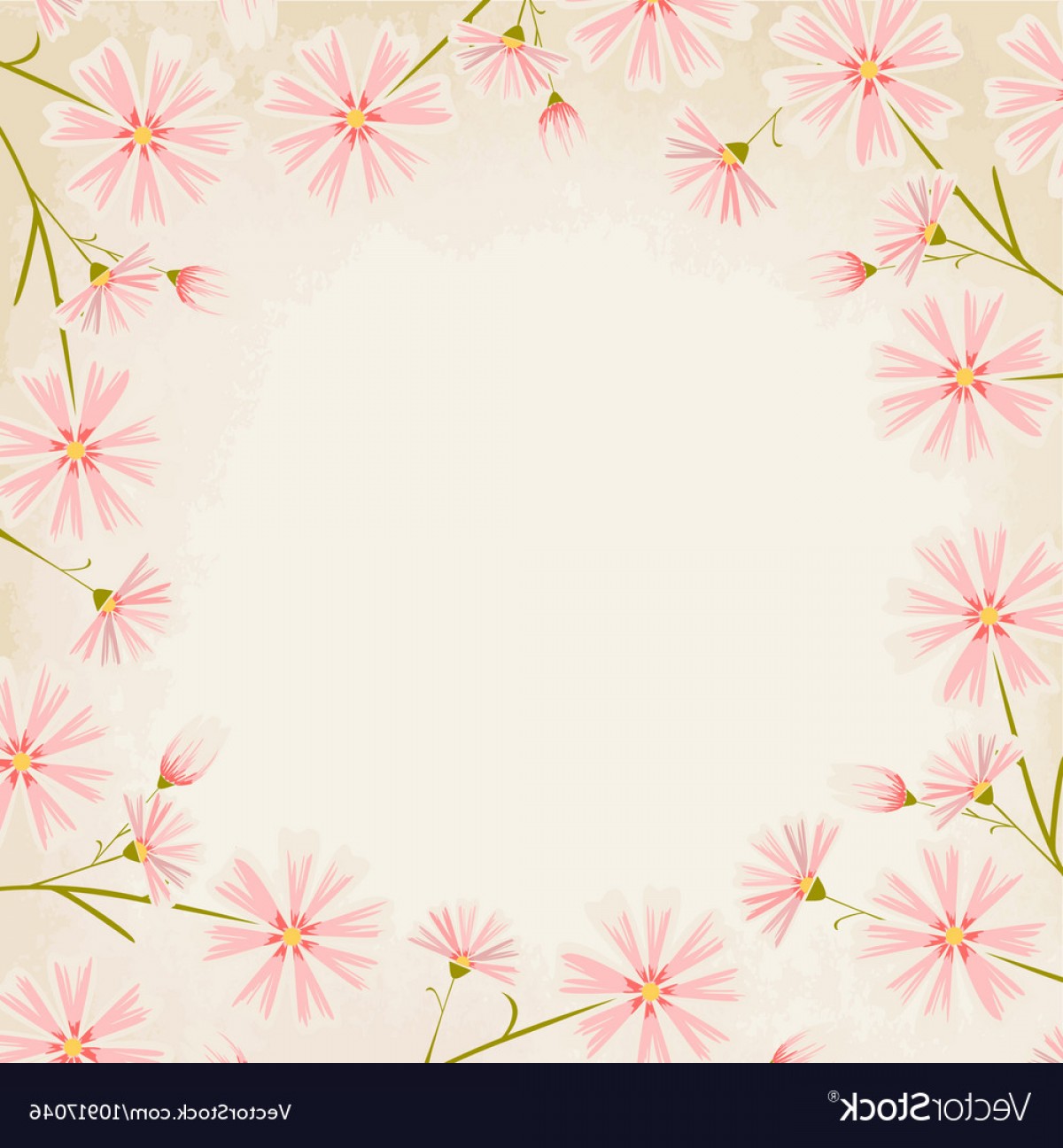 1200x1296 Pink Daisy Flowers Border Design Element Vector Geekchicpro