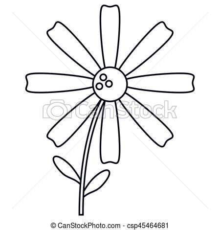 450x470 Daisy Flower Decoration Line Vector Illustration Eps 10.