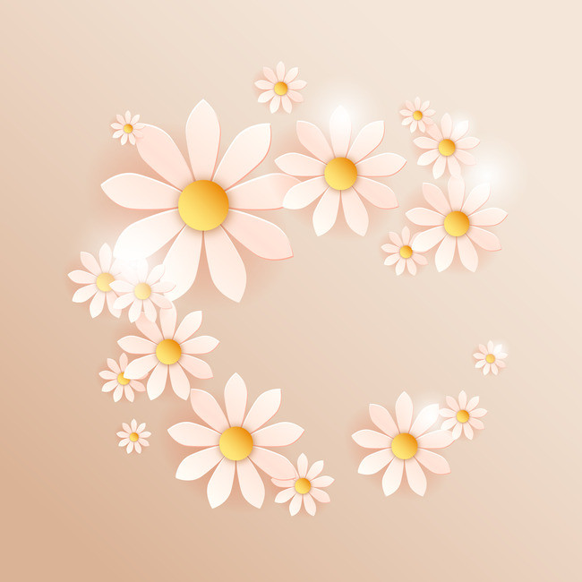 650x650 White Daisies Vector Background, Daisy, Vector, Romantic