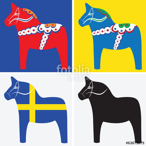500x499 Dala Horses, Vector Stock Image And Royalty Free Vector Files On