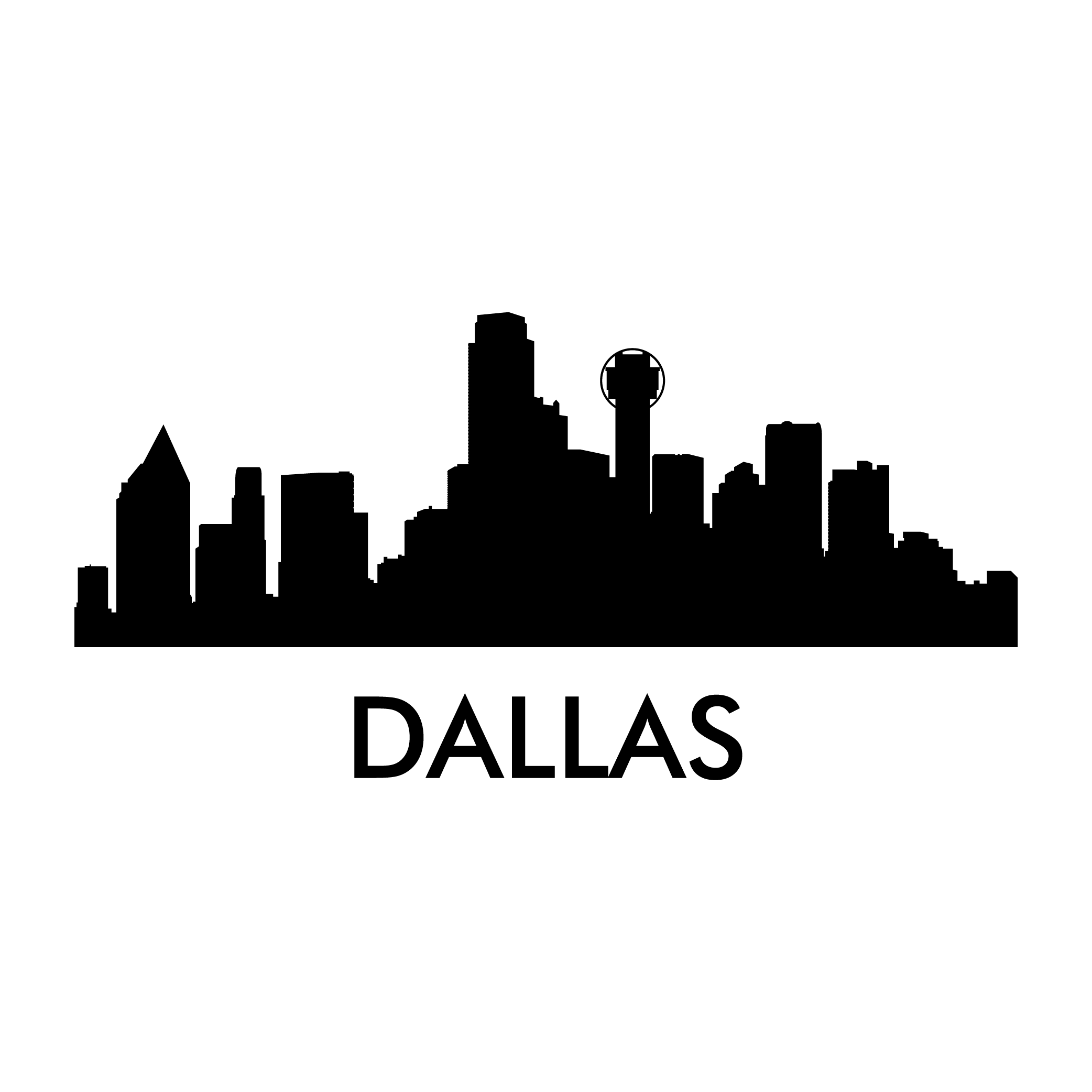 2084x2084 19 Dallas Skyline Vector Black And White Download Huge Freebie