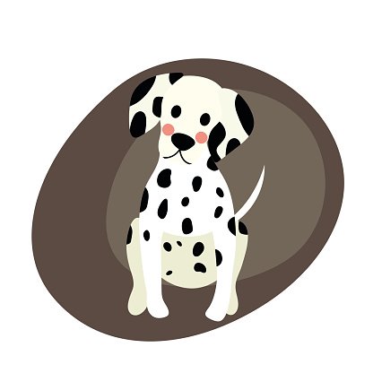 416x416 Sitting Dalmatian Animal Cartoon Character Vector Stock Vectors