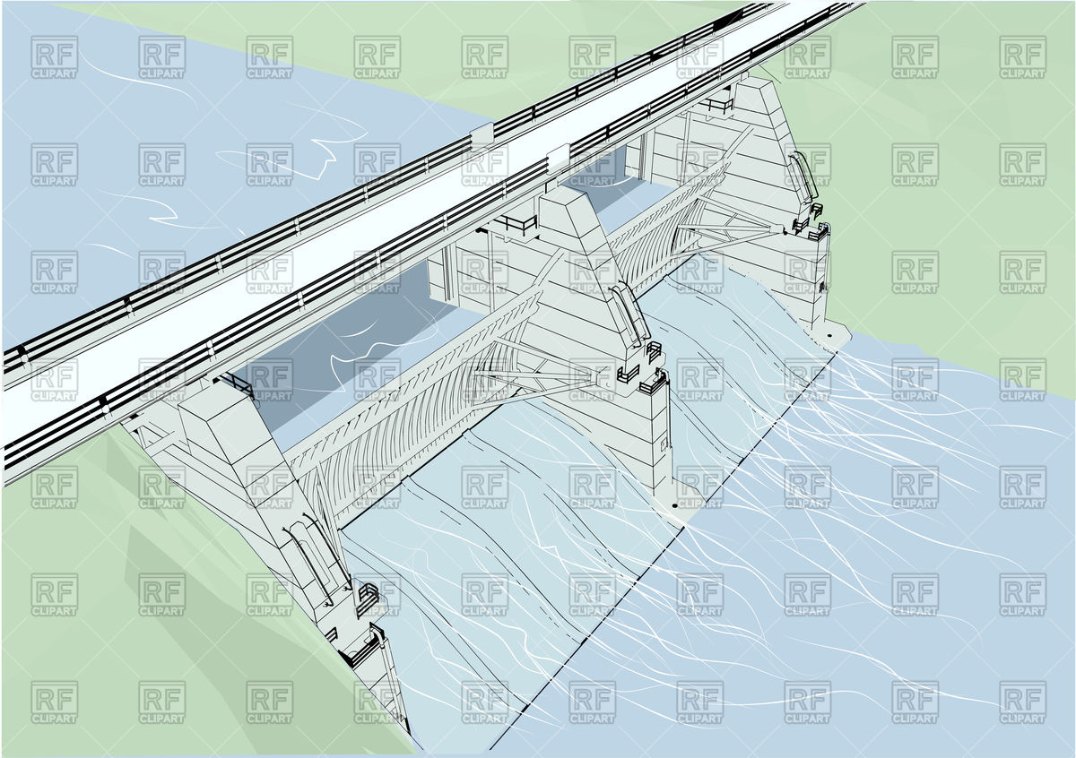 1200x846 Water Dam Vector Image Vector Artwork Of Architecture, Buildings