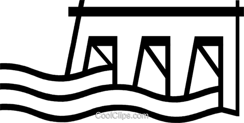 480x242 Hydro Dam Royalty Free Vector Clip Art Illustration Vc046866