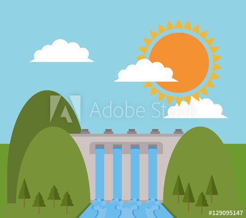 500x443 Hydro Electric Power Dam Design Vector Illustration Eps 10
