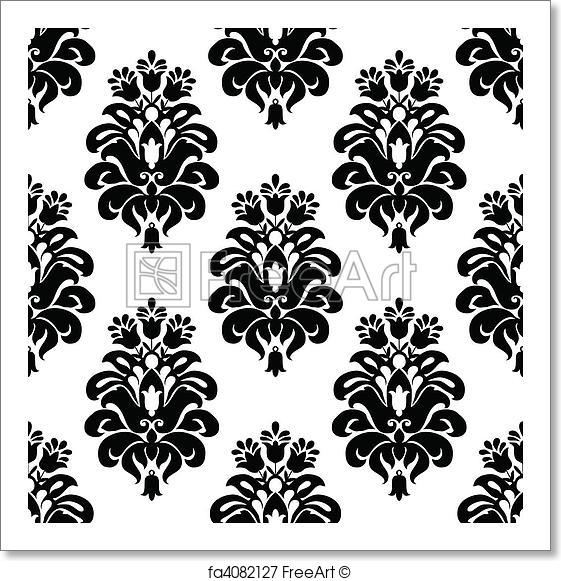 561x581 Free Art Print Of Vector Damask Pattern. Vector Floral Pattern