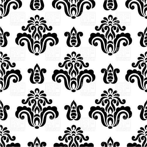 501x501 Black And White Seamless Damask Pattern Vector Image Vector