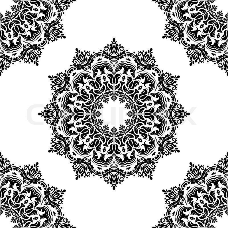 800x800 Damask Vector Floral Pattern With Arabesque And Oriental Elements