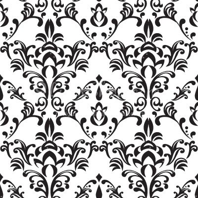 400x400 Simple Free Black And White Damask Vector Pattern