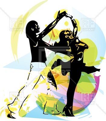 351x400 Latino Dancing Couple On Abstract Background