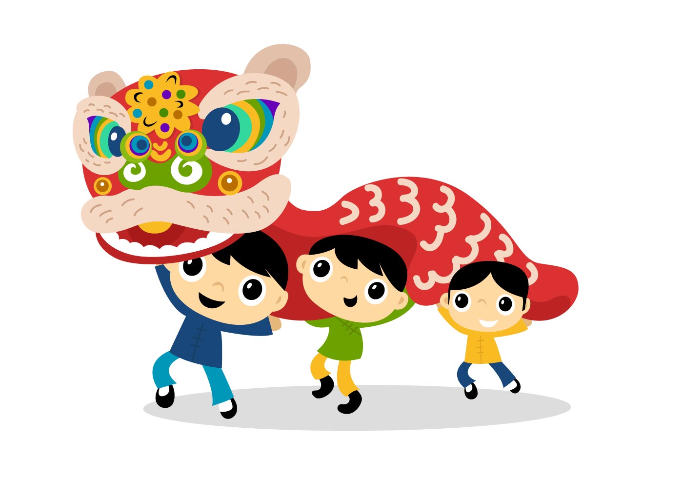 1400x980 Lion Dance Free Vector Art