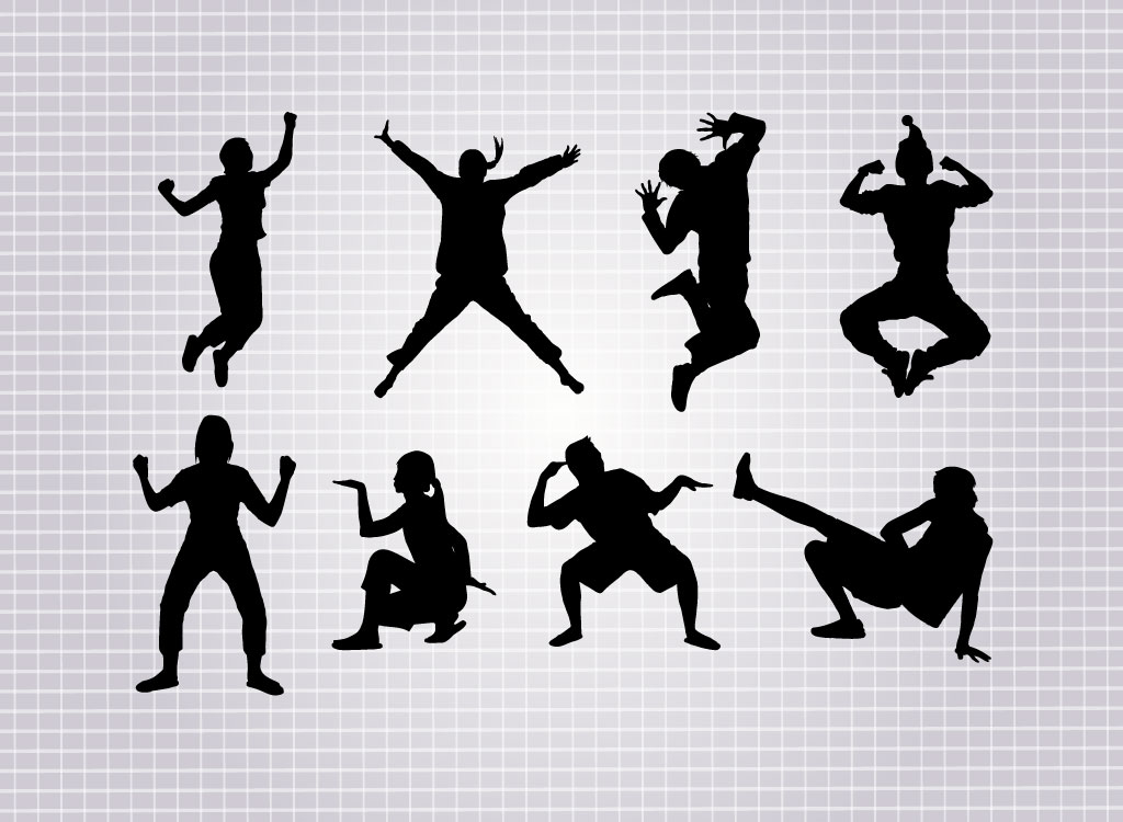 1024x750 Street Dance Vector Silhouettes