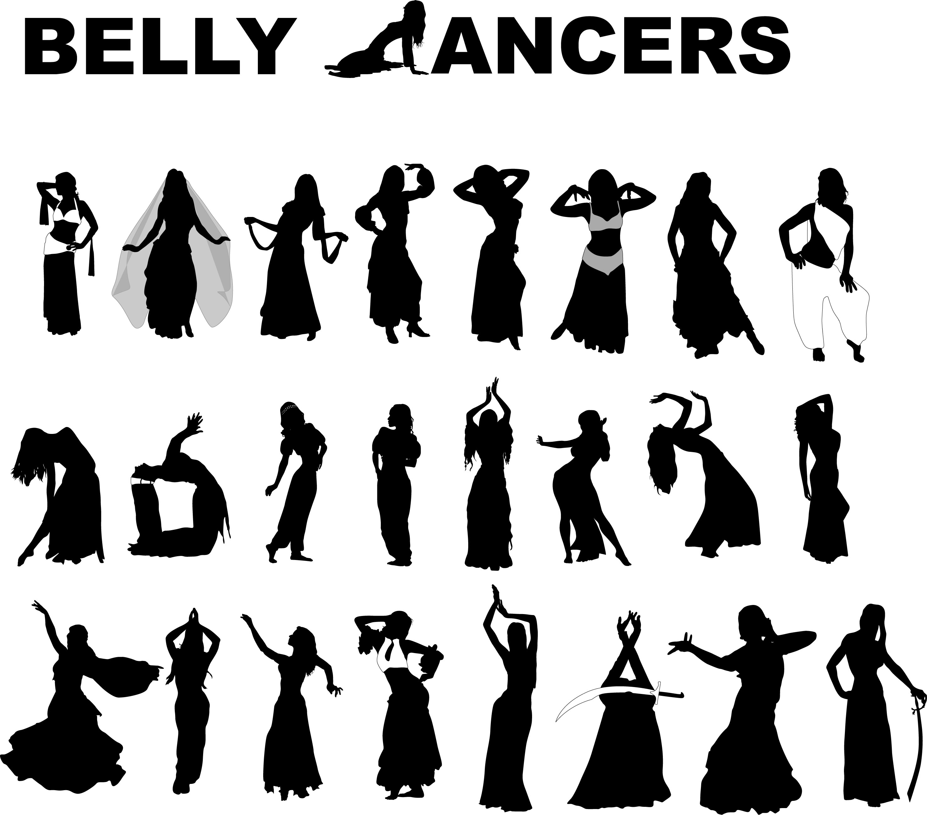 2948x2592 Belly Dancers 25 Free Vector Silhouettes