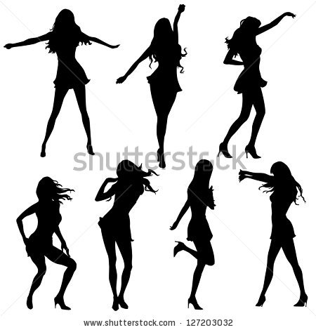 450x470 Dancing Girl Silhouette Clipart