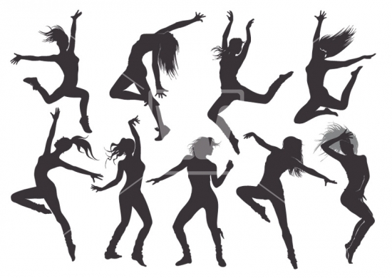 550x390 Dancing Girls Silhouette