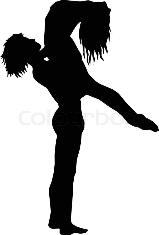 542x800 Ballet Dance Girl And Boy Silhouettes Vector Stock Vector