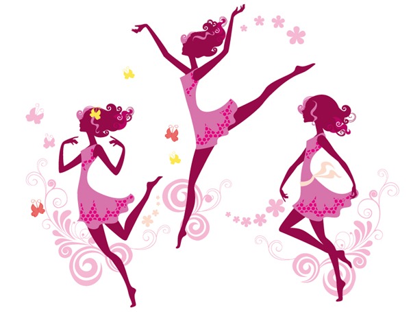 600x455 Elegant Dancing Girl Vector Material My Free Photoshop World