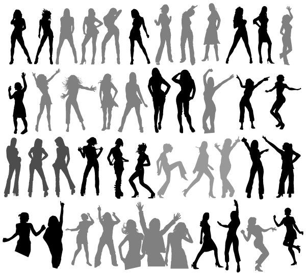 600x538 Free Dancing Girls Silhouettes Vector Free Psd Files, Vectors