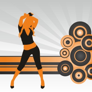 300x300 Silhouette Of Dancing Girl Vector