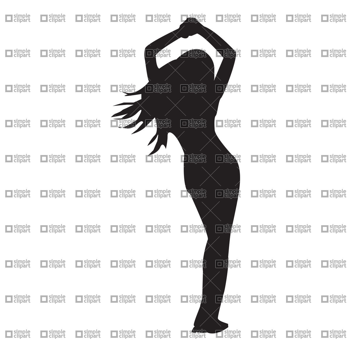 1200x1200 Silhouette Of Dancing Girl Vector Image