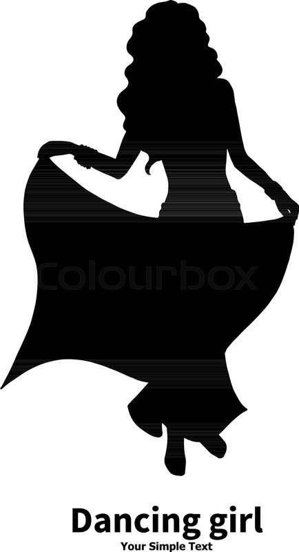 434x800 Vector Illustration Of A Silhouette Of A Dancing Girl. Eastern