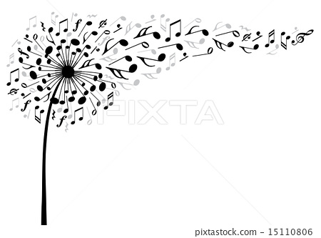 450x333 Music Dandelion Flower, Vector
