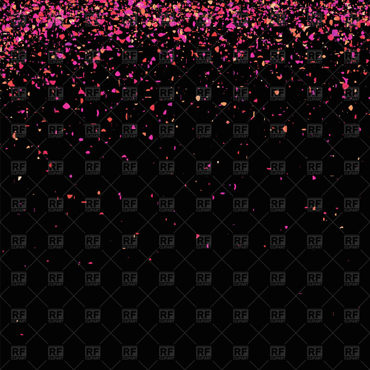 1200x1200 Orange And Pink Confetti On Black Background Vector Image Vector