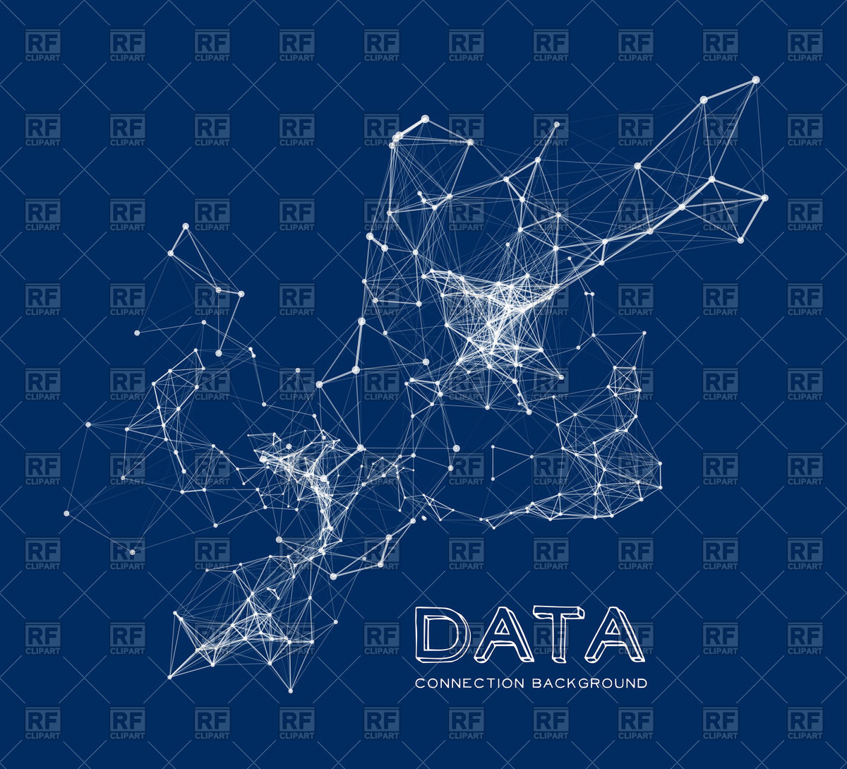 1200x1089 Abstract Network On Dark Blue Background Vector Image Vector