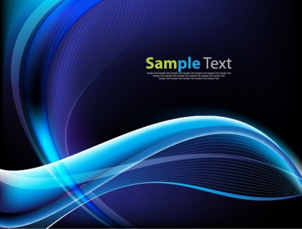 425x323 Abstract Blue Waves On Black Background Vector Graphic Vector