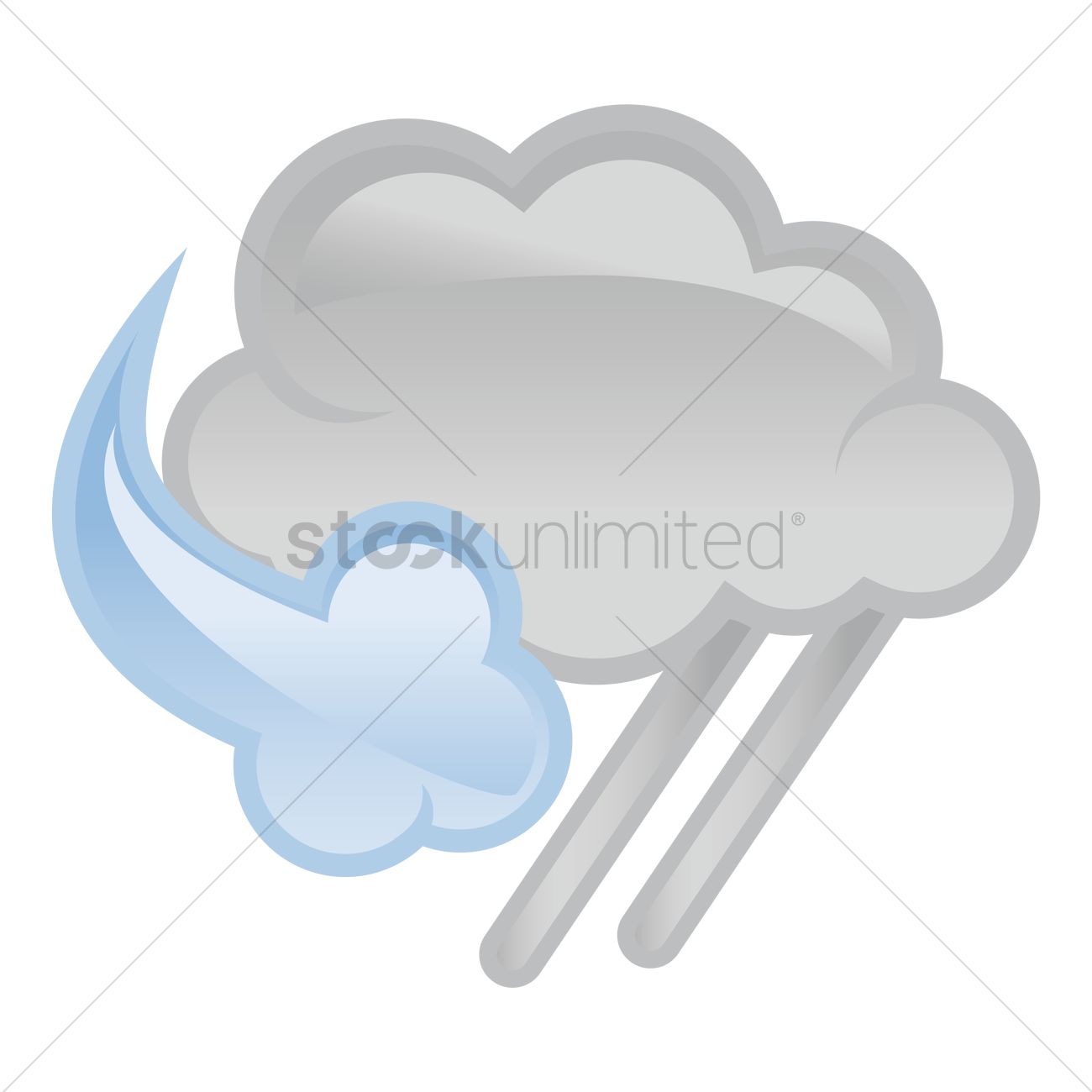 1300x1300 Dark Cloud With Rain And Strong Wind Vector Image