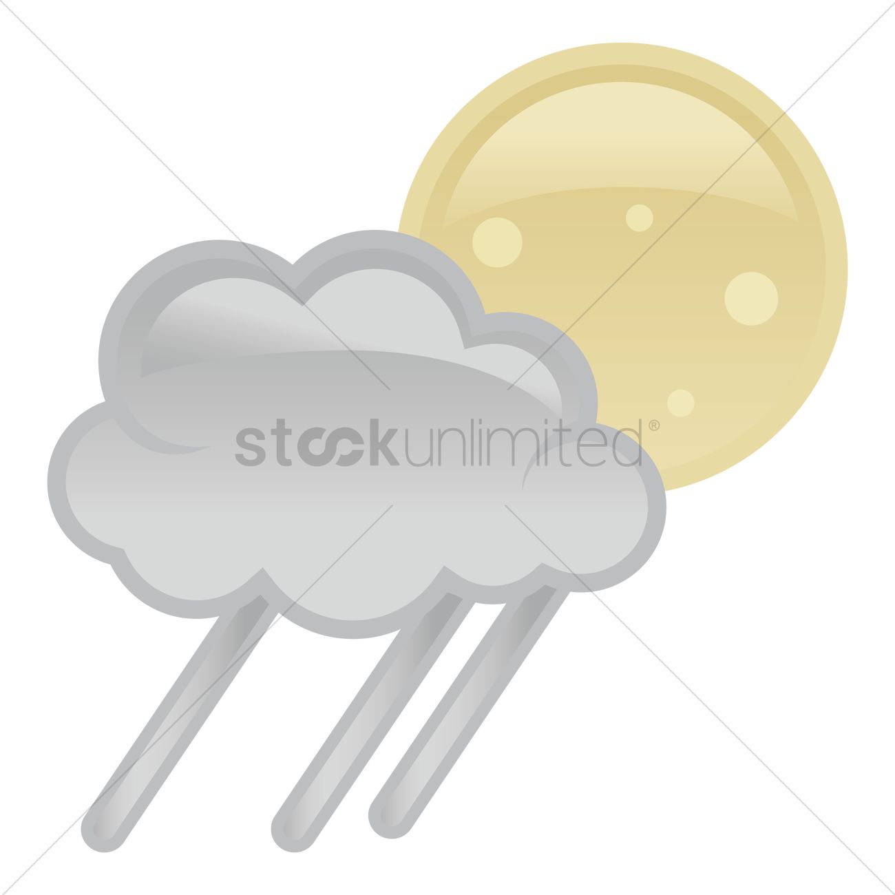 1300x1300 Moon Behind Dark Cloud With Rain Vector Image