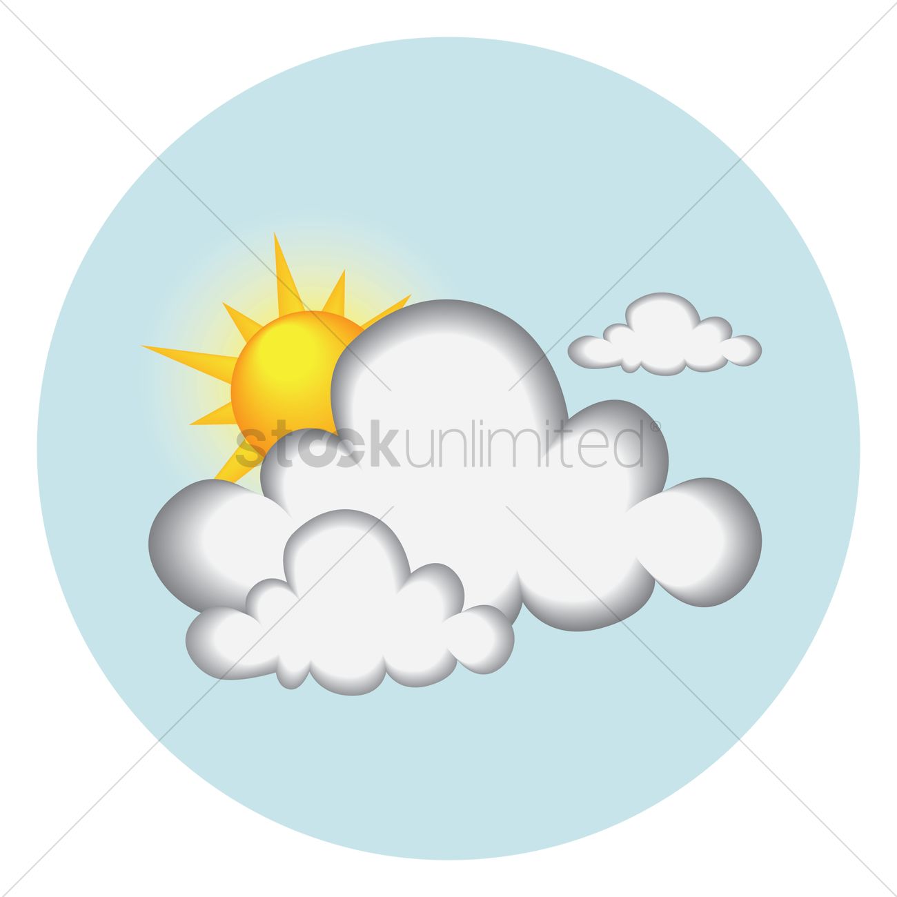 1300x1300 Sun Behind Dark Clouds Vector Image