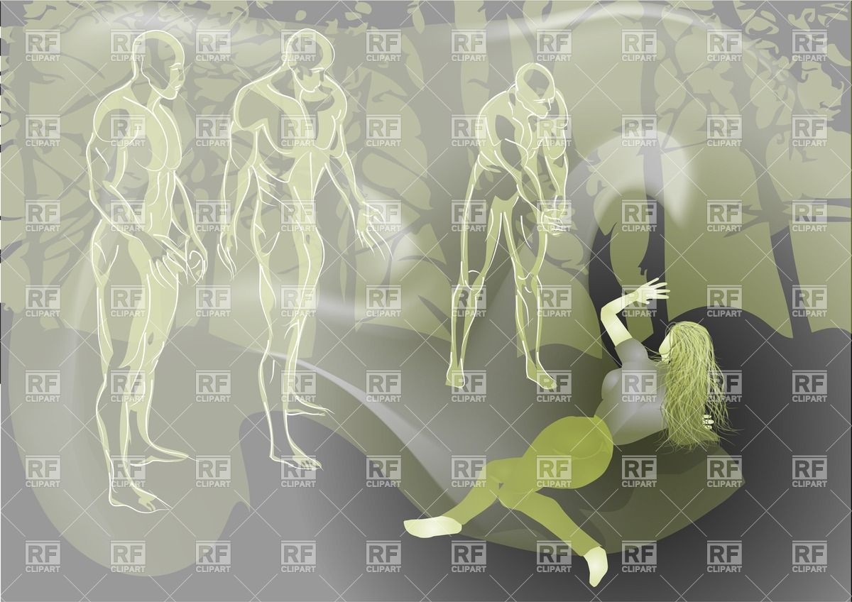 1200x848 Fog, And Girl In The Dark Forest Vector Image Vector Artwork Of