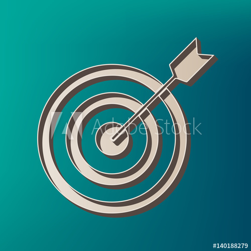 500x500 Target With Dart. Vector. Icon Printed