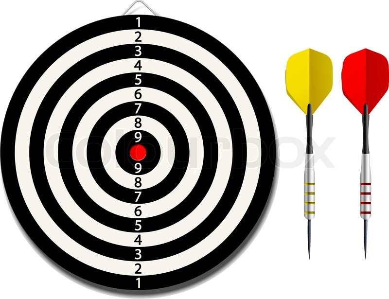 800x615 Dartboard With Two Darts Stock Vector Colourbox