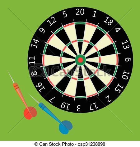 450x470 Print. Dartboard. Vector Illustration In Flat Style.