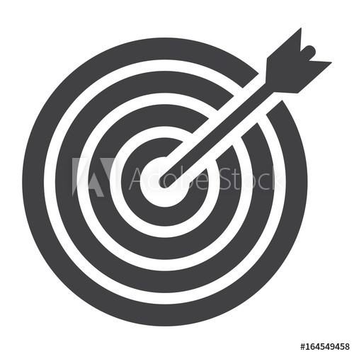 500x500 Target Solid Icon, Business And Dartboard, Vector Graphics, A