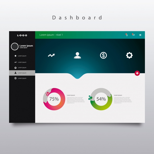626x626 Dashboard Template With Diagrams Vector Free Download