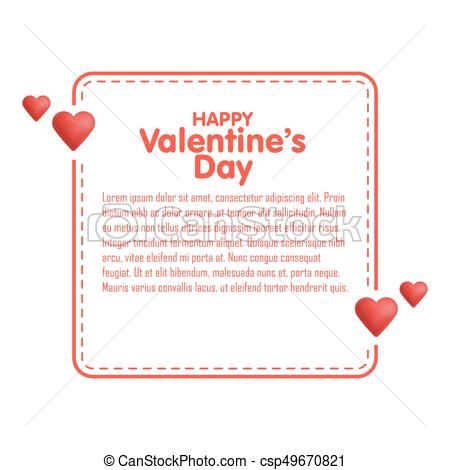 450x470 Quote Dashed Line Boxes. Doodle Style. Valentines Day Vector