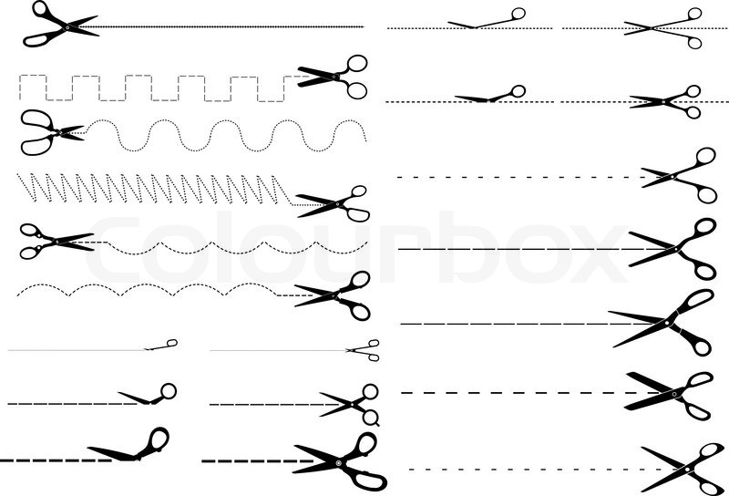800x544 Templates Scissors Cut Along Dotted And Dashed Lines Different